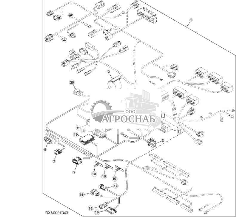 РАЗЪЕМЫ ЖГУТА ПРОВОДОВ КАБИНЫ (13) (регион II) (PQT) (40-50K) 